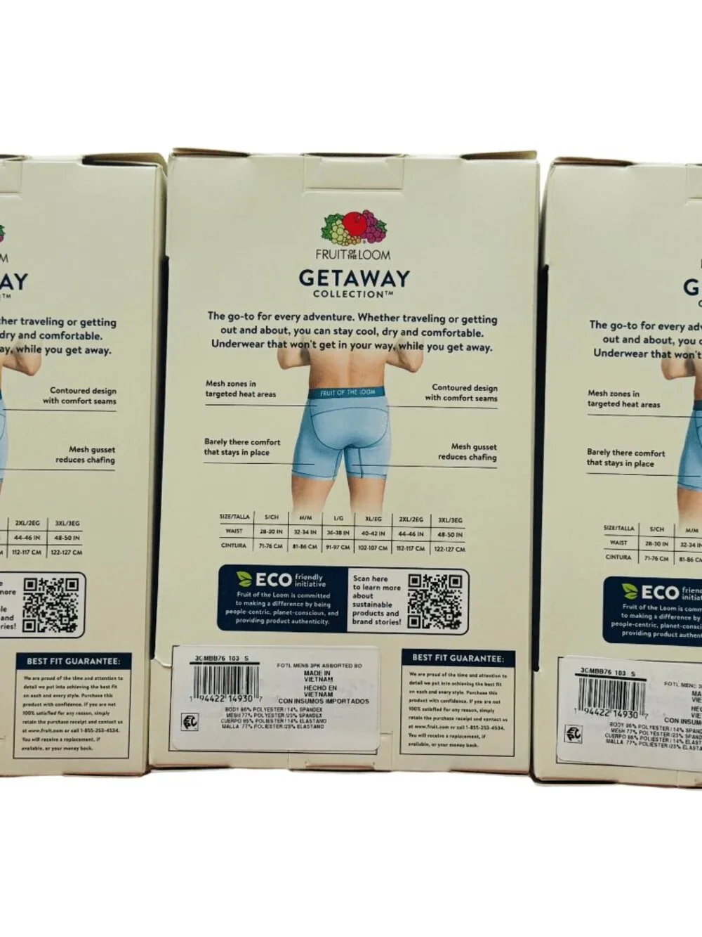 Fruit of the Loom Men's Boxer Briefs Small 9 Pair Black Gray Horizontal Fly